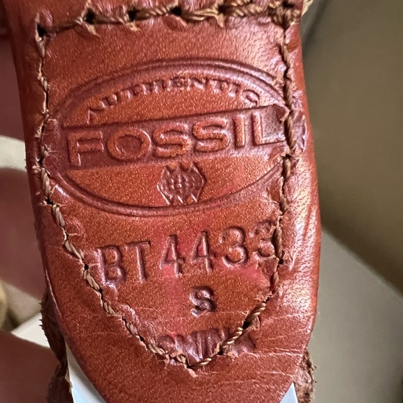 Fossil Leather Braided Belt Silver Heart Concho Western Rodeo Belt Size Small - Picture 9 of 16